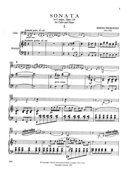 Sonata For Cello And Piano, Op. 119